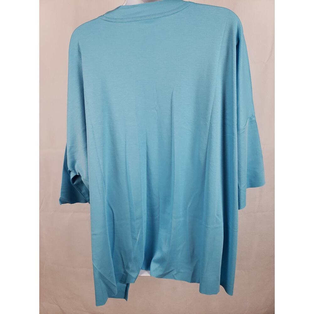 EUC Planet Jersey Short Sleeve Shirt light blue Lagenlook One Size 100% cotton - Picture 3 of 8